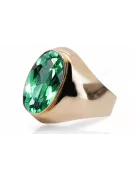 Ring vintage styl Emaragd Originální vinobraní 14k s růžovým zlatem VRC077R